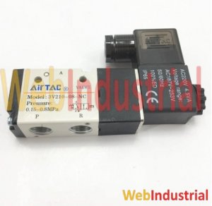 WEB INDUSTRIAL - AIRTAC - 3V21008NCBG valvula monoestable 3/2 vias ¼” 24VDC NC