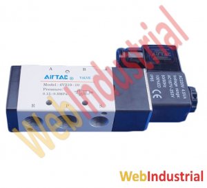 WEB INDUSTRIAL - AIRTAC - 4V31010AG valvula monoestable 5/2 vias 3/8” 220VAC